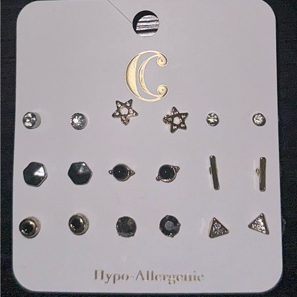 Charming Charlie Gold and Black Earrings Set